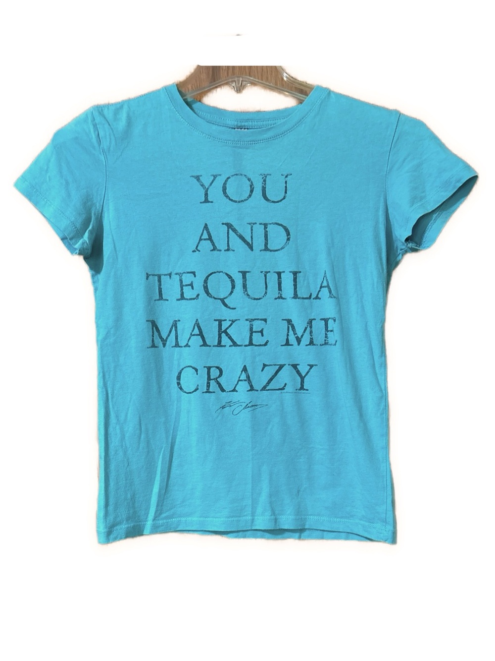 Women’s Large Next Level Apparel Bright Turquoise Kenny Chesney Concert T-shirt